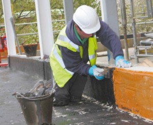 Mastic Asphalt application to an upstand - IKO Permaphalt