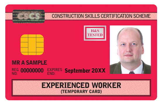 CSCS Experiend Worker Training card