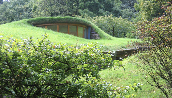 Use the roof to hide the building in the landscape.