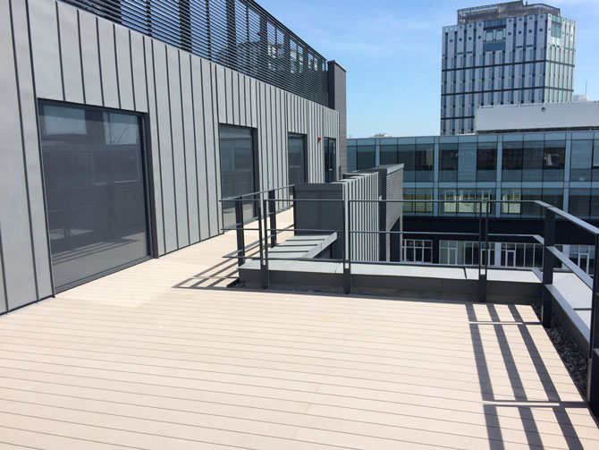 Blue Roof Best Practice - Amenity Terrace Blue Roof at 160 Old Street London by Orms Architects