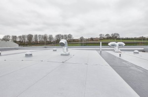 penetrations in Armourplan single ply membrane at Arnold Hill Academy