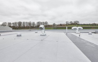 penetrations in Armourplan single ply membrane at Arnold Hill Academy