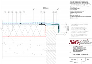 Example detail: AH-25 liquid waterproofing, drip edge