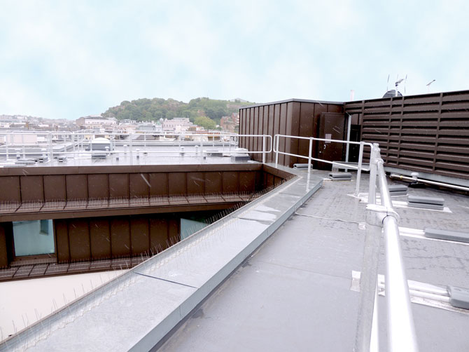 Multi-Material roof, Premier Inn Jersey St Helier (Single ply, Zinc, Green Roofing)