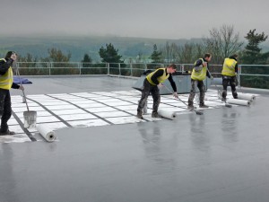 Liquid Waterproofing being applied