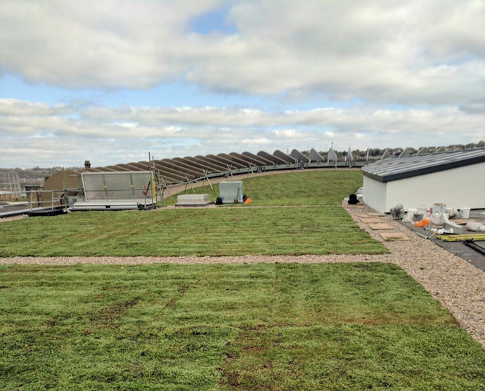 Blue Roof Installation at Oastler College Huddersfield